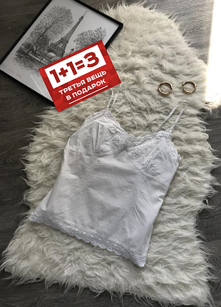 Стильная коттоновая майка топ без рукавов с апликациями в идеальном состоянии 🖤new look🖤