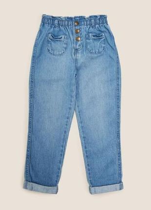 Стильные джинсы с подворотом для девочки marks&spencer великобритания