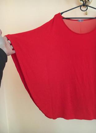 Батал большой размер натуральная красная блуза блузка блузочка2 фото
