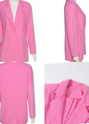 Роскошный яркий розовый пиджак блейзер  в стиле jacquemus6 фото