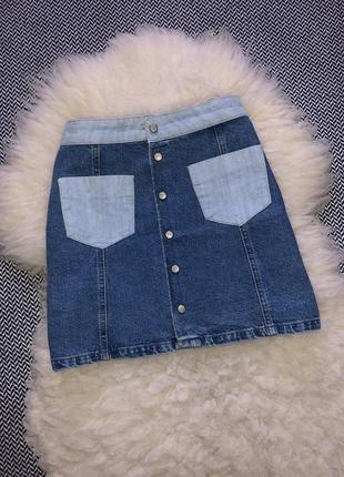 Юбка джинсовая джинс карманы трапеция10 фото