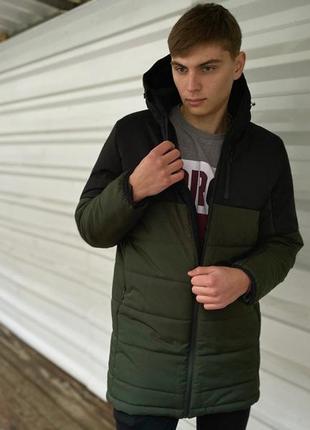 Демісезонна куртка "fusion" бренду intruder чорна - хакі