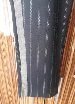 Укороченные базовые брюки в полоску с лампасами высокая посадка  zara размер s2 фото