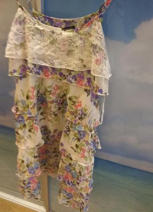 Сарафан сукні з воланами і квітковим принтом4 фото