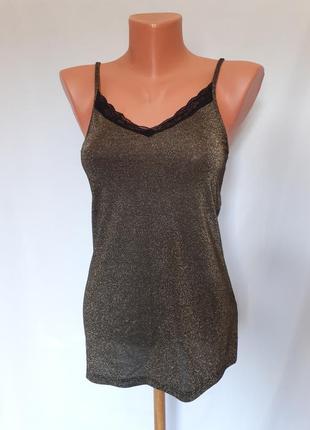 Майка бронзовая в бельевом стиле tezenis (размер 34-36)