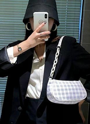 Картата сумочка багет (слонова кістка)