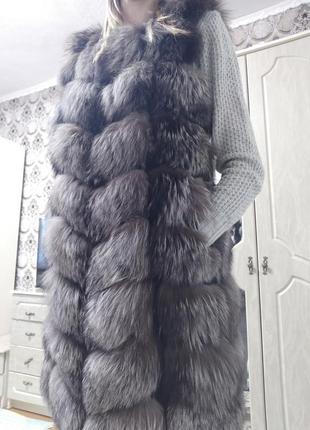 Жилетка з чорнобурки