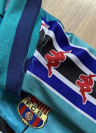 Чоловіча ретро вінтажна футбольна джерсі kappa barcelona away teal jersey1995/96/976 фото