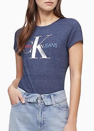 Футболка женская calvin klein americana monogram logo crewneck t-shirt