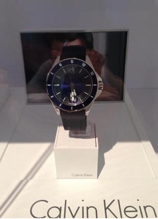Годинник calvin klein, оригінал, силіконовий, каучуковий ремінець, синього кольору