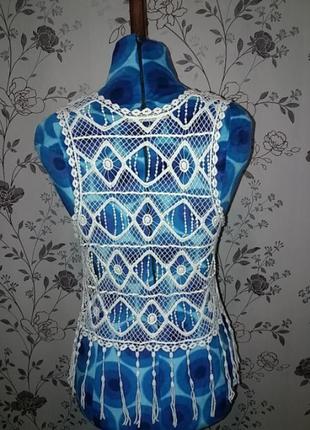 Жилет-сітка з бахромою