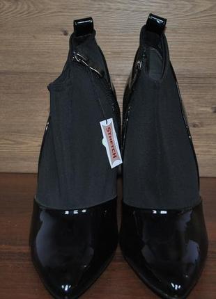 Ботильоны женские на каблуке из натуральной лакированой кожи marko tozzi. оригинал!!