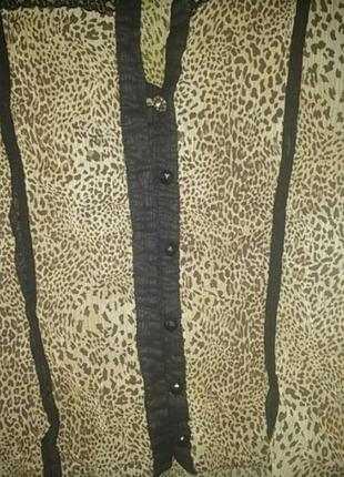 Соблазнительная шифоновая блуза с леопардовым принтом3 фото