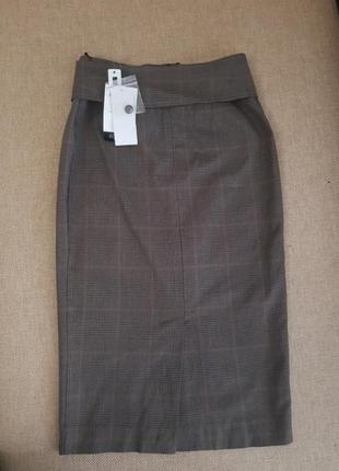 Оригінальна юбка карандаш з накладним поясом3 фото