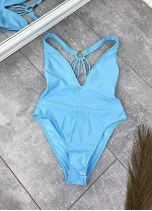 Слитный женский купальник голубой сексуальный asos2 фото