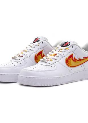 Кроссовки мужские nike air force 1 white low custom белые (найк аир форс, кросівки)