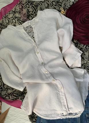 Італія шикарна лляна сорочка блуза 100 льон