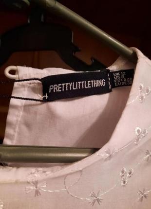 Летнее рлатье белого цвета prettylittlething4 фото