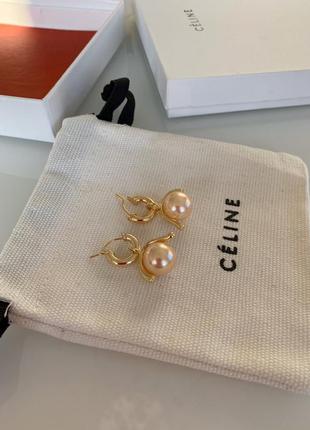 Сережки селін позолота і перли