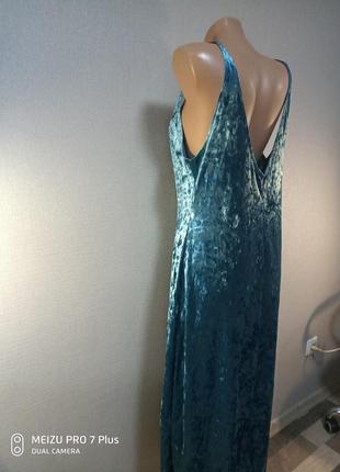 Роскошное велюровое платье, сарафан цвета морской волны шик!!4 фото