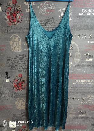 Роскошное велюровое платье, сарафан цвета морской волны шик!!10 фото
