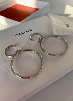 Серьги селин серебро кольца