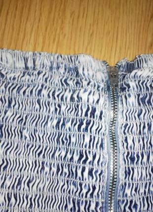 Джинсовый сарафан платье без бретелей a.m.n. с кружевом4 фото