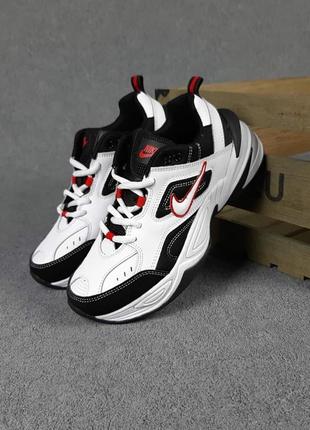 Жіночі кросівки nike m2k tekno білі з чорним і червоним