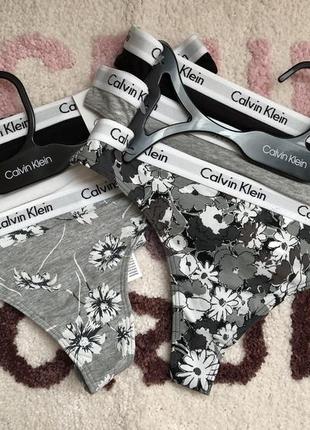 Комплект трусиків стрінгів calvin klein (3шт/уп) або по 1 шт оригінал