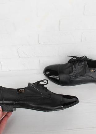 Кожаные туфли на шнурках, оксфорды, броги 36, 37 размера2 фото