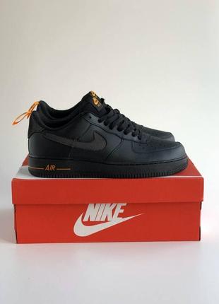 Nike air force 1 07 lv8, чоловічі чорні кросівки найк