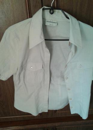 Подарунок сорочка (рубашка) на короткий рукав internacionale кольору айворі
