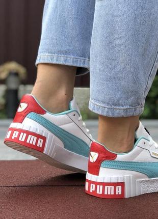 Puma cali🆕шикарные женские кроссовки🆕белые кожаные кеды пума🆕жіночі кросівки🆕на весну8 фото