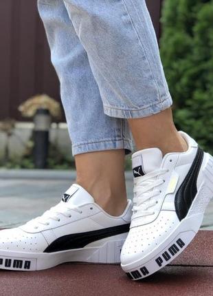Puma cali🆕шикарные женские кроссовки🆕черно-белые кожаные кеды пума🆕жіночі кросівки🆕весна