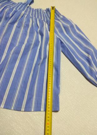 Полосатая блуза кофточка на плечах,блузка с открытыми плечами,кофта летняя7 фото