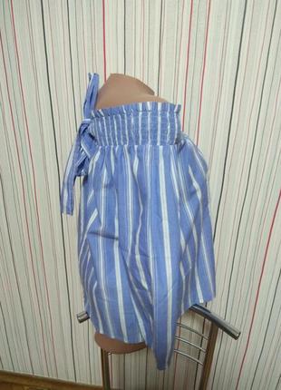 Полосатая блуза кофточка на плечах,блузка с открытыми плечами,кофта летняя3 фото