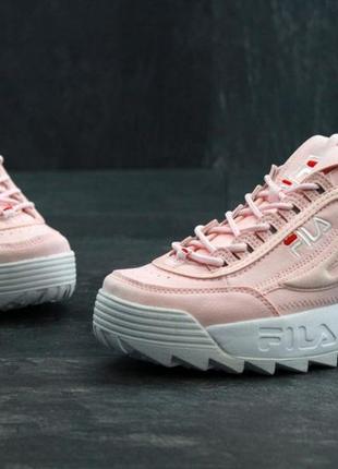 Fila disruptor ii pink рожеві кросівки7 фото