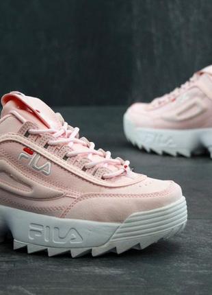 Fila disruptor ii pink рожеві кросівки4 фото