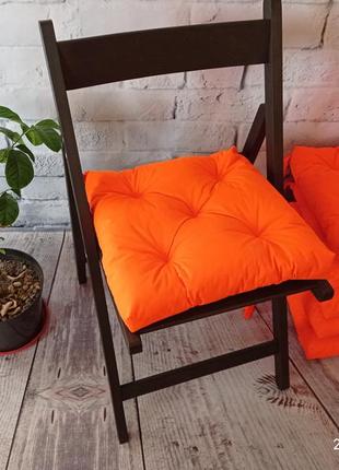 Подушка на стул ярко оранжевая 🍊