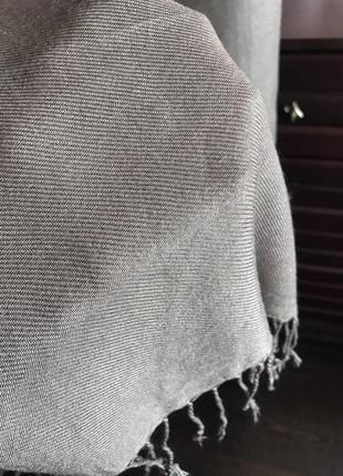 Серо-коричневый шарф палантин4 фото
