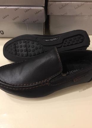 Мокасины чёрные  туфли   размер  27    28    29    kellaifeng3 фото