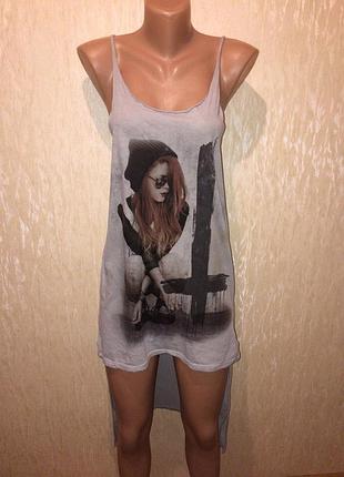 Крутая майка с удлинённой спинкой topshop