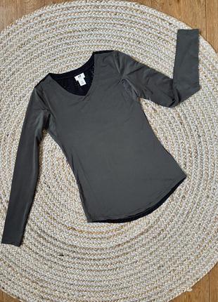 Спортивний топ хакі з сіточкою на спині h&m sport (xs)