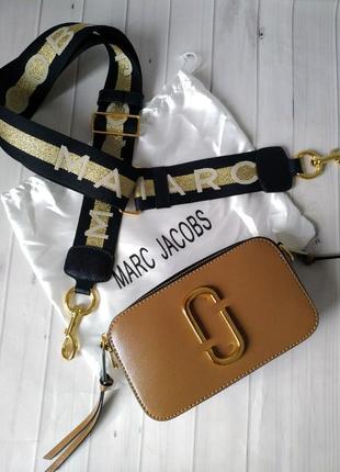 Сумка крос боді темний беж в стилі marc jacobs ✨топ продаж