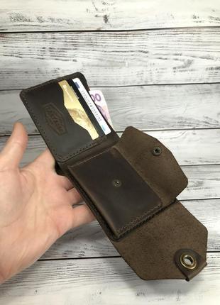 Кожаный кошелёк “blackpool” коричневый.4 фото
