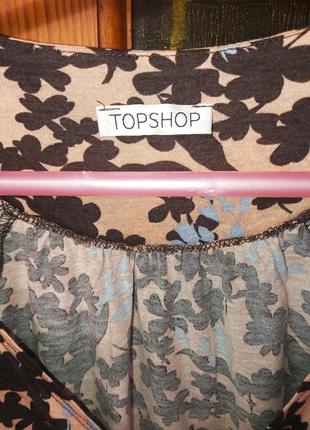 Блуза topshop женская с цветочным принтом, s/m3 фото