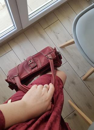Червона шкіряна сумка, сумочка, клач8 фото