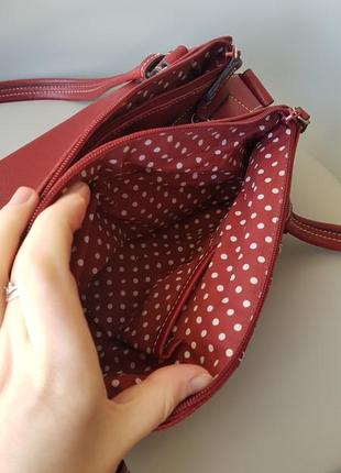 Червона шкіряна сумка, сумочка, клач3 фото