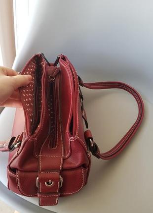 Червона шкіряна сумка, сумочка, клач6 фото