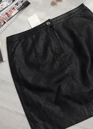 Юбка из эко-кожи, черная кожзам юбка h&amp;m. классическая черная юбка6 фото